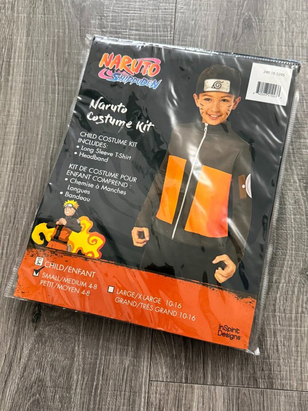 NWT Naruto Shippuden Kids Halloween Costume Kit InSpirit Designs Size S/M 4-8